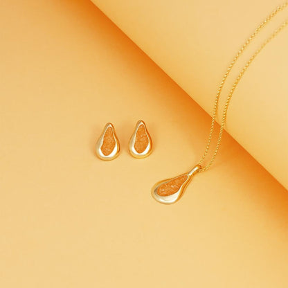 Conjunto Brilhato Pedras Naturais Brasileiras — Folheado a Ouro