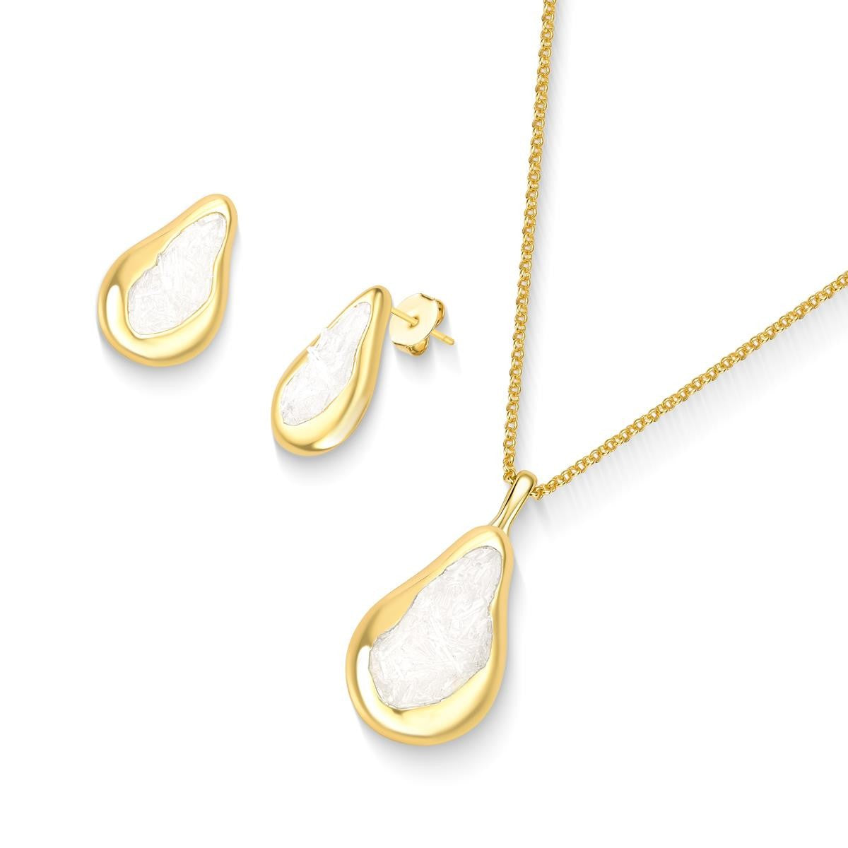 Conjunto Brilhato Pedras Naturais Brasileiras — Folheado a Ouro