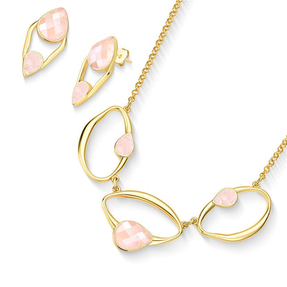Conjunto Brilhato Pedras Naturais Brasileiras — Folheado a Ouro