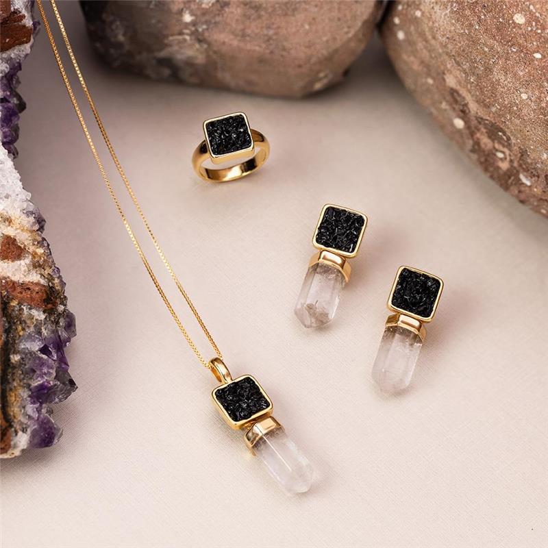 CONJUNTO FOLHEADO A OURO