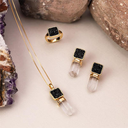 CONJUNTO FOLHEADO A OURO