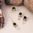 CONJUNTO FOLHEADO A OURO