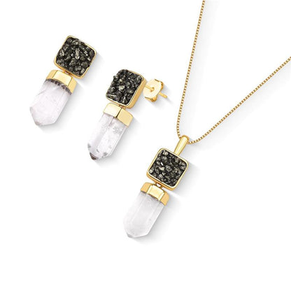 CONJUNTO FOLHEADO A OURO