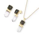 CONJUNTO FOLHEADO A OURO