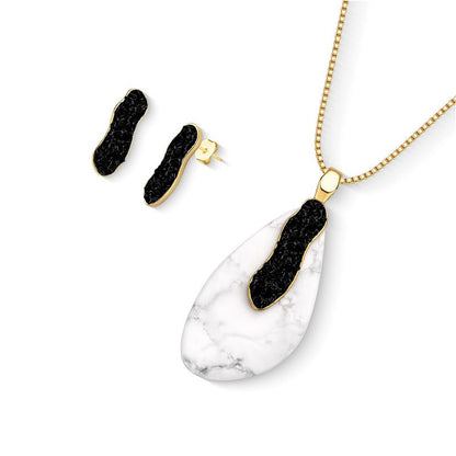 Conjunto Brilhato Pedras Naturais Brasileiras — Folheado a Ouro