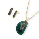 CONJUNTO FOLHEADO A OURO