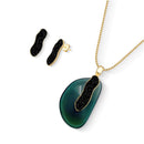 CONJUNTO FOLHEADO A OURO