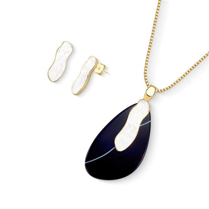 Conjunto Brilhato Pedras Naturais Brasileiras — Folheado a Ouro