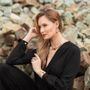 CONJUNTO FOLHEADO A OURO