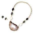 CONJUNTO FOLHEADO A OURO