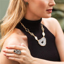 CONJUNTO FOLHEADO A OURO