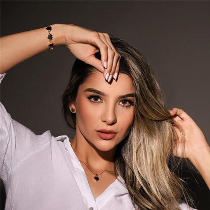 Conjunto Brilhato Pedras Naturais Brasileiras — Folheado a Ouro