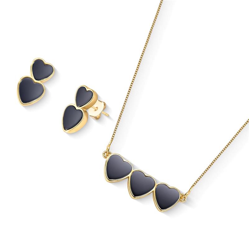 CONJUNTO FOLHEADO A OURO