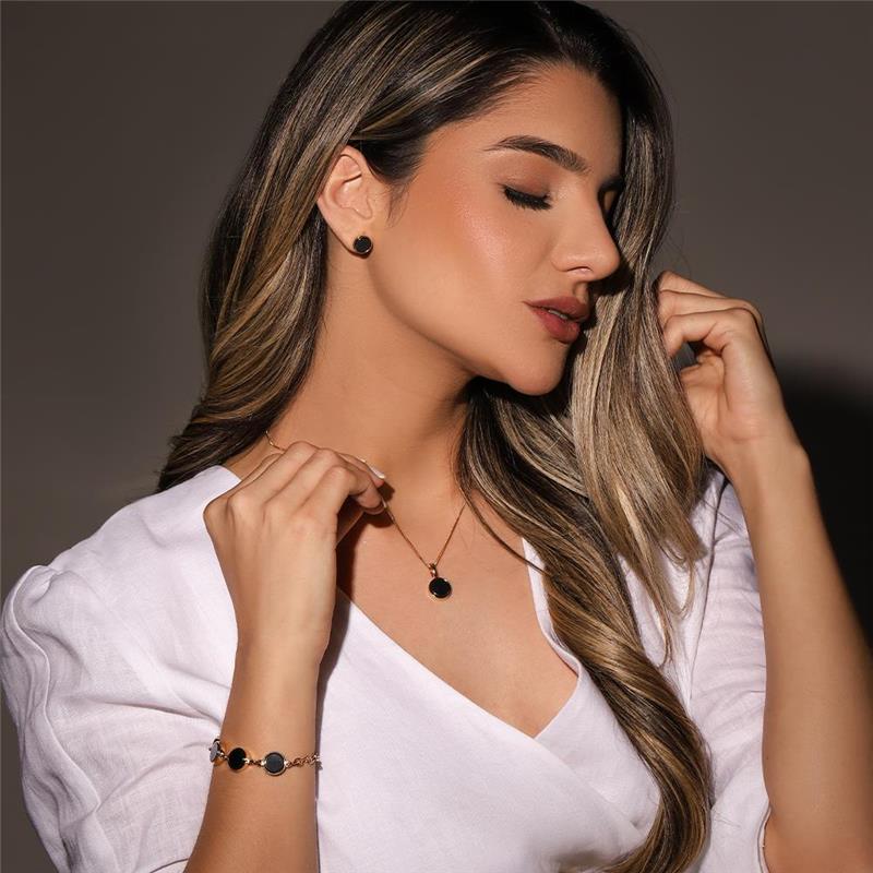 CONJUNTO FOLHEADO A OURO