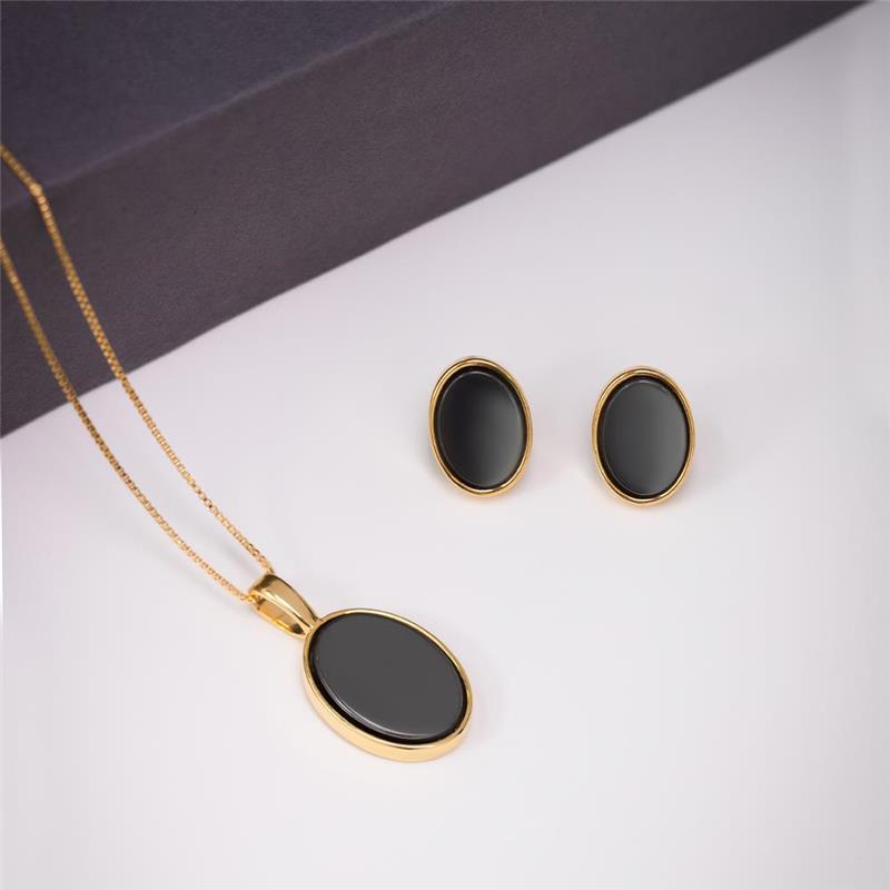 CONJUNTO FOLHEADO A OURO