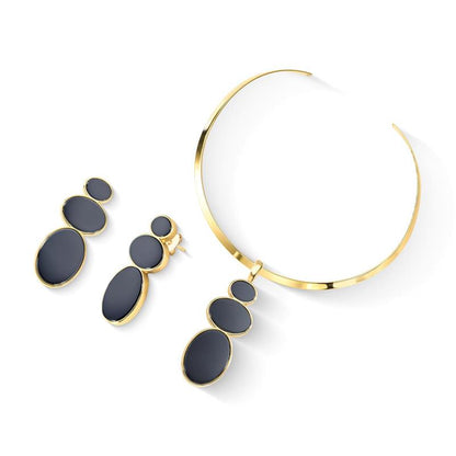 Conjunto Brilhato Pedras Naturais Brasileiras — Folheado a Ouro