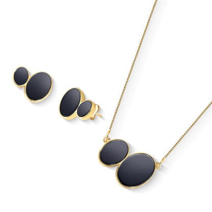 Conjunto Brilhato Pedras Naturais Brasileiras — Folheado a Ouro