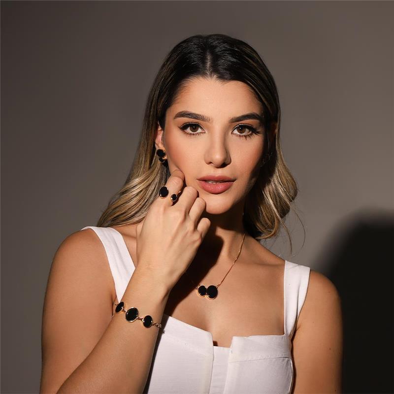 CONJUNTO FOLHEADO A OURO