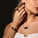 CONJUNTO FOLHEADO A OURO