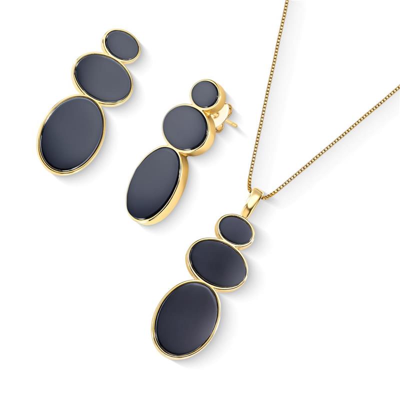 Conjunto Brilhato Pedras Naturais Brasileiras — Folheado a Ouro