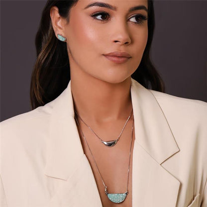 Conjunto Brilhato Pedras Naturais Brasileiras — Folheado a Ouro — HEMATITA