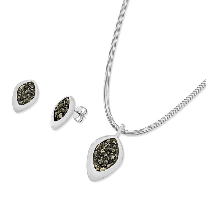 Conjunto Brilhato Pedras Naturais Brasileiras — Folheado a Ouro