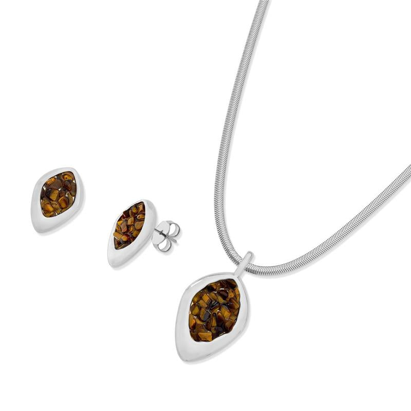 Conjunto Brilhato Pedras Naturais Brasileiras — Folheado a Ouro