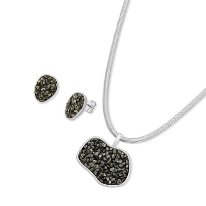 Conjunto Brilhato Pedras Naturais Brasileiras — Folheado a Ouro