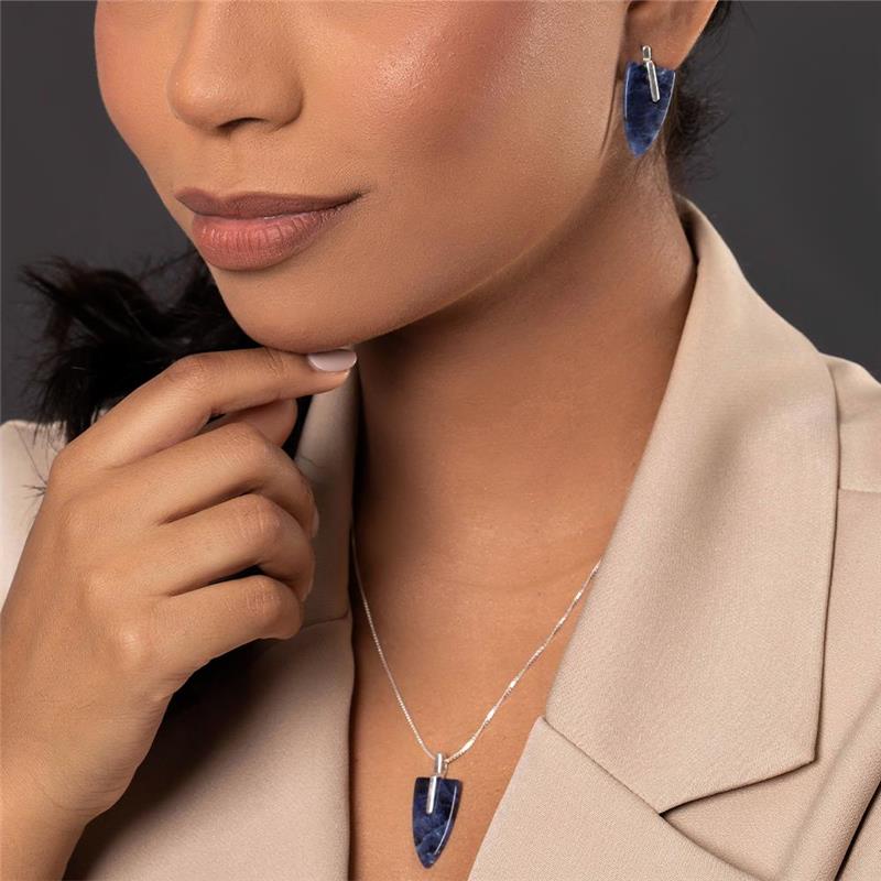 Conjunto Brilhato Pedras Naturais Brasileiras — Folheado a Prata