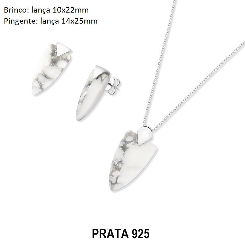 Conjunto Brilhato Pedras Naturais Brasileiras — Folheado a Prata — OLHO DE TIGRE