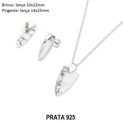 Conjunto Brilhato Pedras Naturais Brasileiras — Folheado a Prata — OLHO DE TIGRE