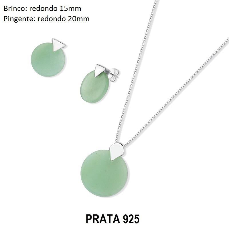 Conjunto Brilhato Pedras Naturais Brasileiras — Folheado a Prata — OLHO DE TIGRE
