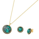 CONJUNTO FOLHEADO A OURO E RÓDIO NEGRO