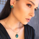 CONJUNTO FOLHEADO A OURO E RÓDIO NEGRO