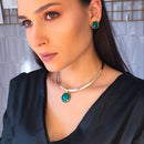 CONJUNTO FOLHEADO A OURO E RÓDIO NEGRO