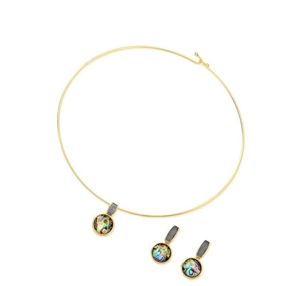 Conjunto Brilhato Pedras Naturais Brasileiras — Folheado a Ouro — AMETISTA