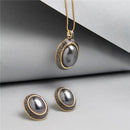 CONJUNTO FOLHEADO A OURO E RÓDIO NEGRO