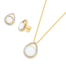 CONJUNTO FOLHEADO A OURO E RÓDIO BRANCO