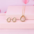 CONJUNTO FOLHEADO A OURO E RÓDIO BRANCO