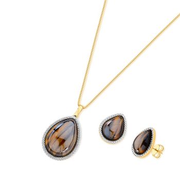 BRINCO FOLHEADO A OURO E RÓDIO BRANCO