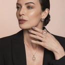 CONJUNTO FOLHEADO A OURO E RÓDIO BRANCO