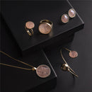 CONJUNTO FOLHEADO A OURO E RÓDIO BRANCO