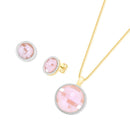 CONJUNTO FOLHEADO A OURO E RÓDIO BRANCO