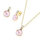 CONJUNTO FOLHEADO A OURO E RÓDIO BRANCO