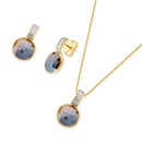 CONJUNTO FOLHEADO A OURO E RÓDIO BRANCO