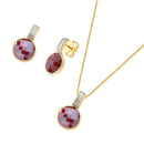 CONJUNTO FOLHEADO A OURO E RÓDIO BRANCO