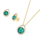 CONJUNTO FOLHEADO A OURO E RÓDIO BRANCO