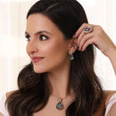 CONJUNTO FOLHEADO A OURO E RÓDIO BRANCO