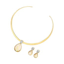 CONJUNTO FOLHEADO A OURO E RÓDIO BRANCO