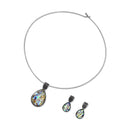 CONJUNTO FOLHEADO A PRATA E RÓDIO NEGRO